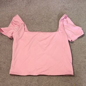 Charlotte Russe Blush Pink Square Neck Blouse